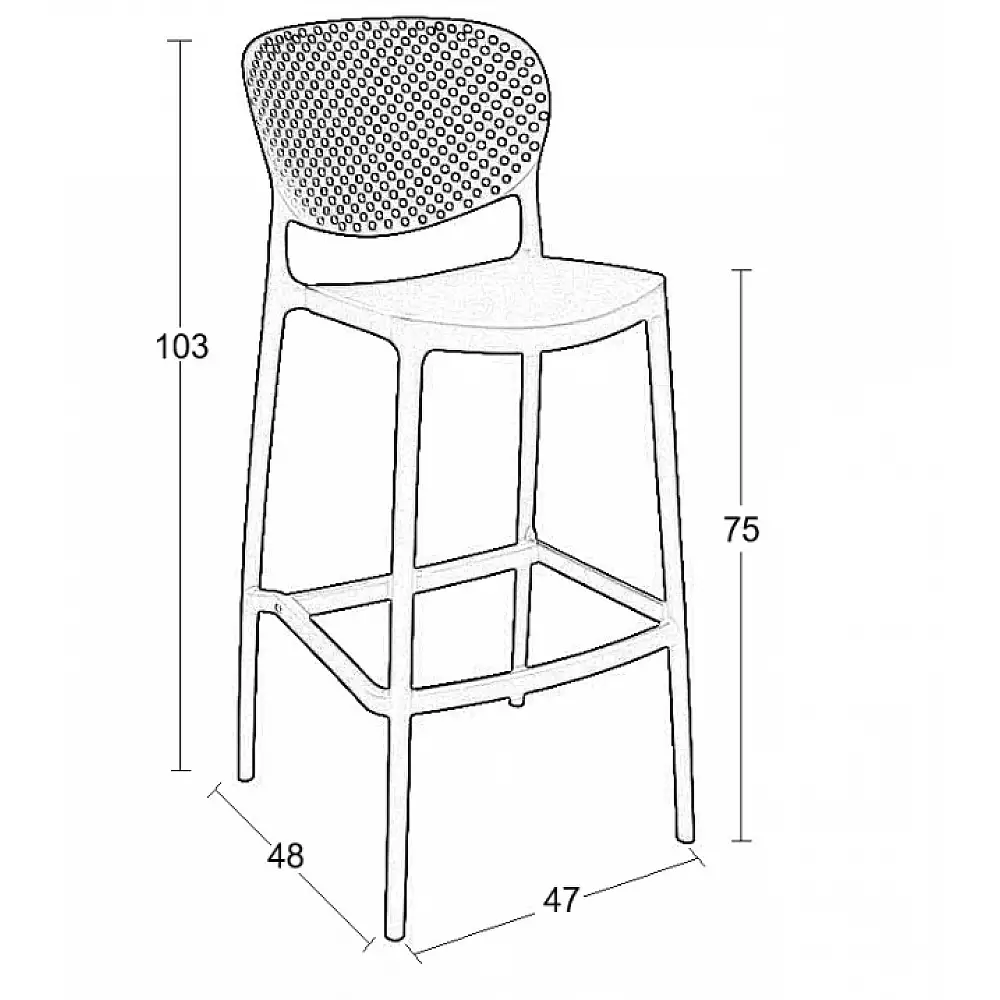 JOY BLACK 75εκ. ΣΚΑΜΠΟ ΠΟΛ/ΝΙΟΥ 47X48X103εκ.