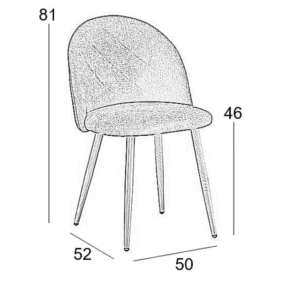 RIO BEIGE VELVET ΥΦΑΣΜΑ ΚΑΡΕΚΛΑ ΜΕΤΑΛΛΙΚΗ 50X52X81εκ.