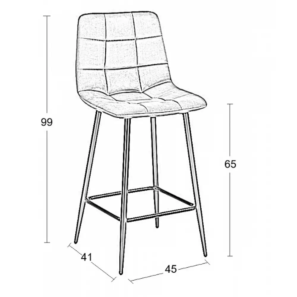 NORA GREY VELVET ΥΦΑΣΜΑ 65εκ. ΣΚΑΜΠΟ ΜΕΤΑΛΛΙΚΟ 45X41X65-99εκ.