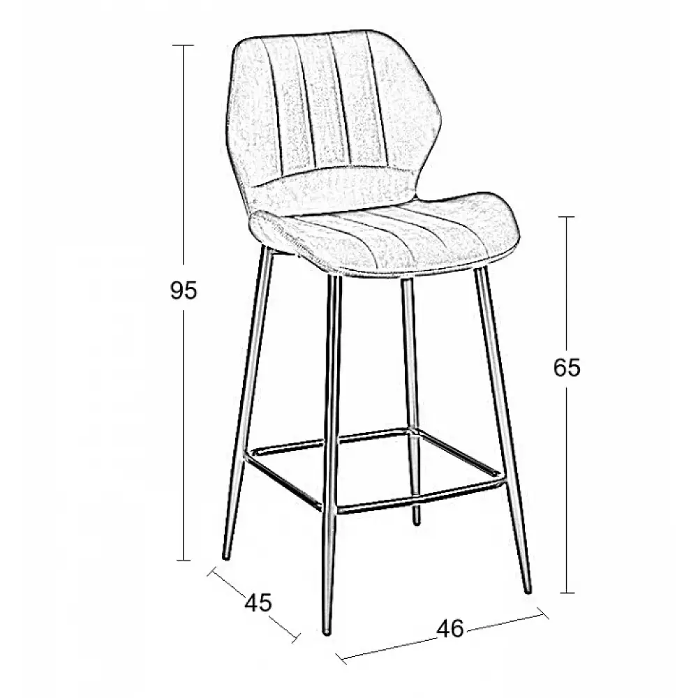 DYLAN GREY VELVET ΥΦΑΣΜΑ 65εκ. ΣΚΑΜΠΟ ΜΕΤΑΛΛΙΚΟ 46X45X65-95εκ.