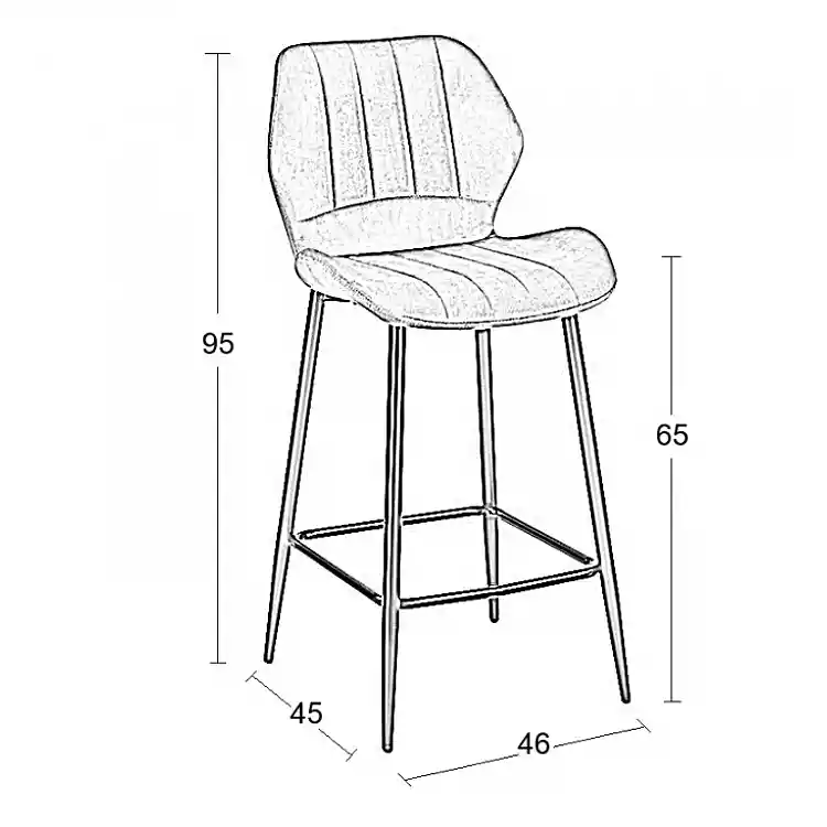 DYLAN GREY VELVET ΥΦΑΣΜΑ 65εκ. ΣΚΑΜΠΟ ΜΕΤΑΛΛΙΚΟ 46X45X65-95εκ.