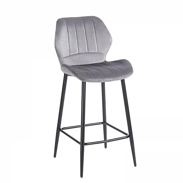 DYLAN GREY VELVET ΥΦΑΣΜΑ 65εκ. ΣΚΑΜΠΟ ΜΕΤΑΛΛΙΚΟ 46X45X65-95εκ.