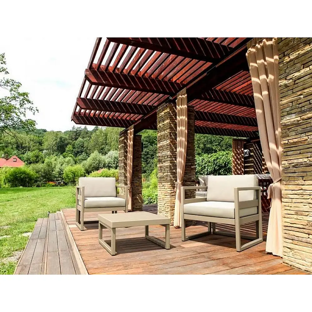 MYKONOS ΠΟΛΥΘΡΟΝΑ TAUPE ΜΕ ΜΑΞ. 73X72X75εκ. ΠΟΛ/ΝΙΟΥ