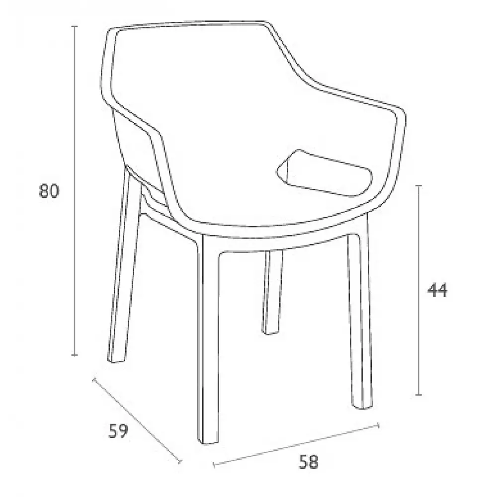 DORA WHITE ΠΟΛΥΘΡΟΝΑ ΠΟΛ/ΝΙΟΥ 58X59X80εκ.