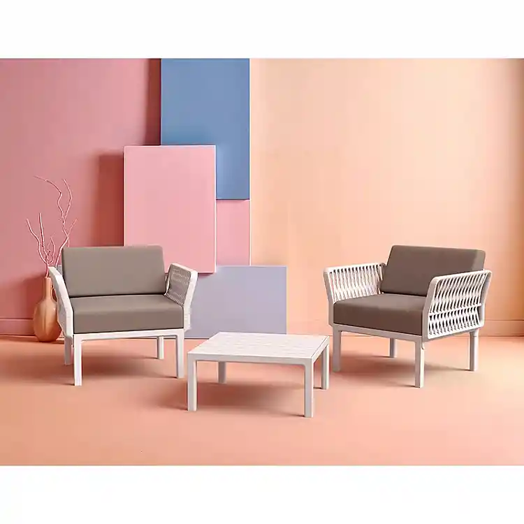 PORTOFINO LOUNGE ΤΡΑΠΕΖΙ WHITE 70X70X33εκ. ΠΟΛ/ΝΙΟΥ
