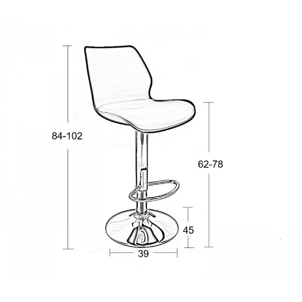 Σκαμπό Μπάρ 2τμχ Bar49 White Pu/Pvc 39X45X102εκ.