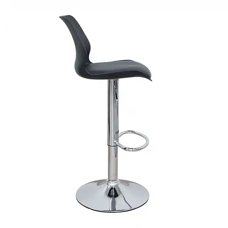 Σκαμπό Μπάρ 2τμχ Bar49 Black Pu/Pvc 39X45X102εκ.