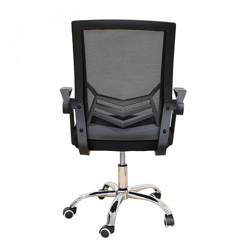 A1830 ΧΡΩΜΙΟ/ΜΑΥΡΟ MESH ΠΟΛΥΘΡΟΝΑ ΓΡΑΦΕΙΟΥ 62X54X44-91/53-100εκ.