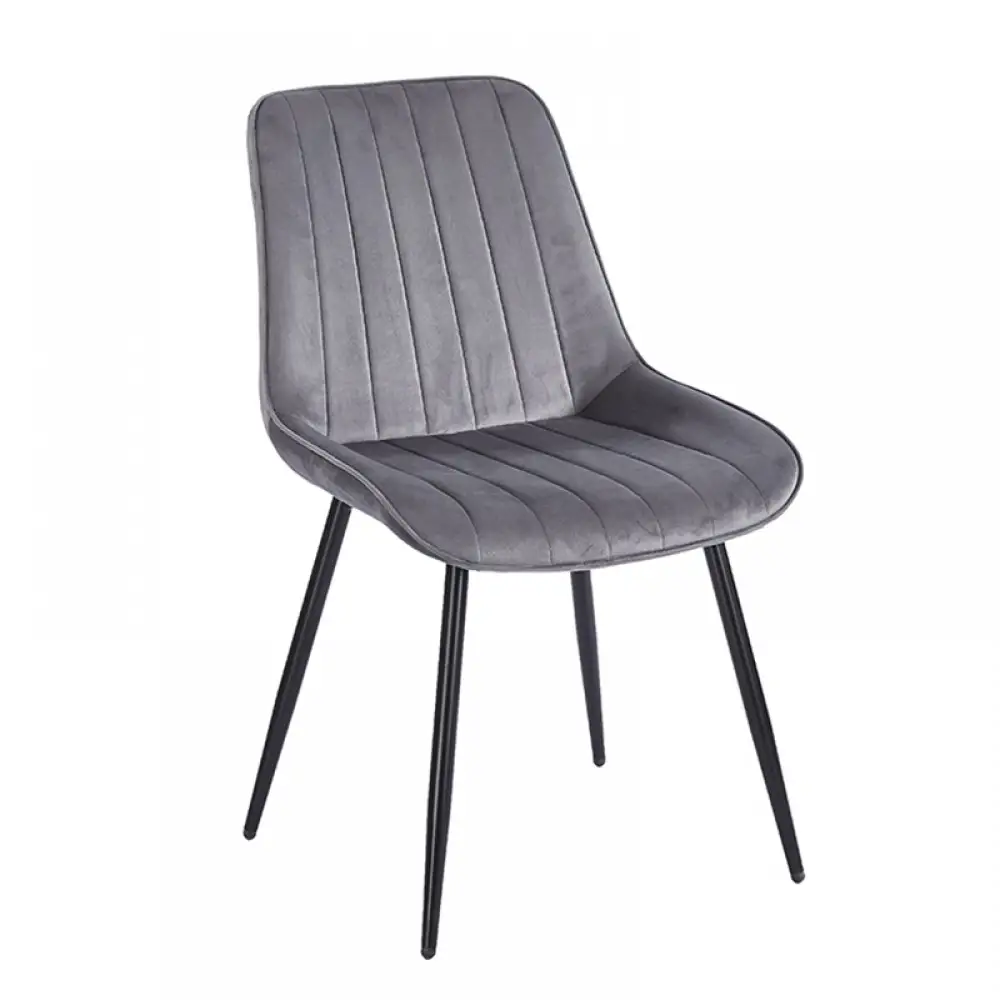 BONY GREY VELVET ΥΦΑΣΜΑ ΚΑΡΕΚΛΑ ΜΕΤΑΛΛΙΚΗ 51X58X87εκ.