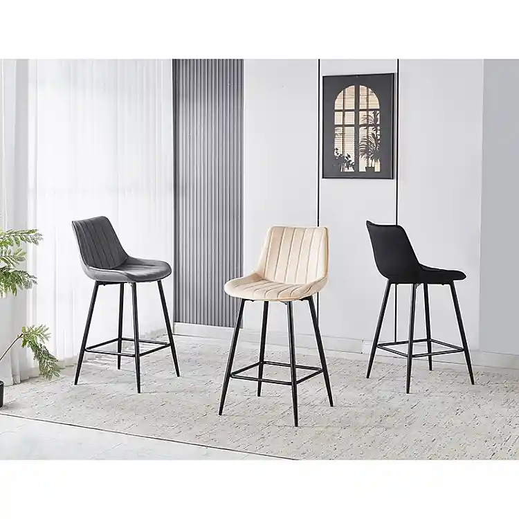 REPO GREY VELVET ΥΦΑΣΜΑ 66εκ. ΣΚΑΜΠΟ ΜΕΤΑΛΛΙΚΟ 48X49X66-96εκ.