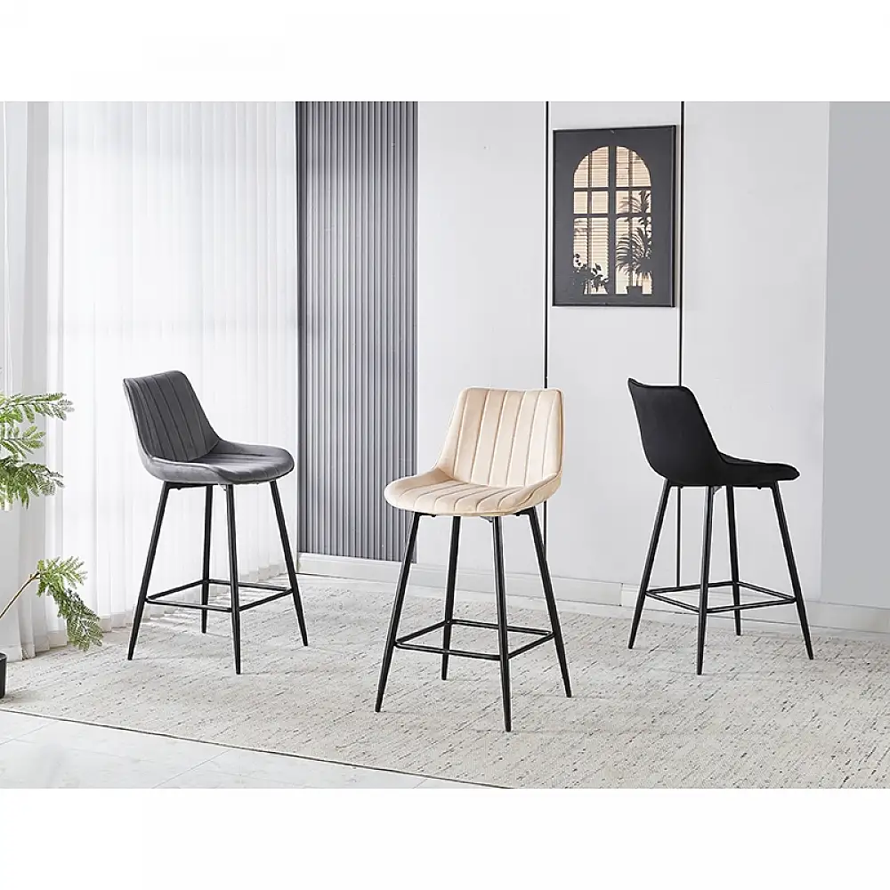 REPO BLACK VELVET ΥΦΑΣΜΑ 66εκ. ΣΚΑΜΠΟ ΜΕΤΑΛΛΙΚΟ 48X49X66-96εκ.