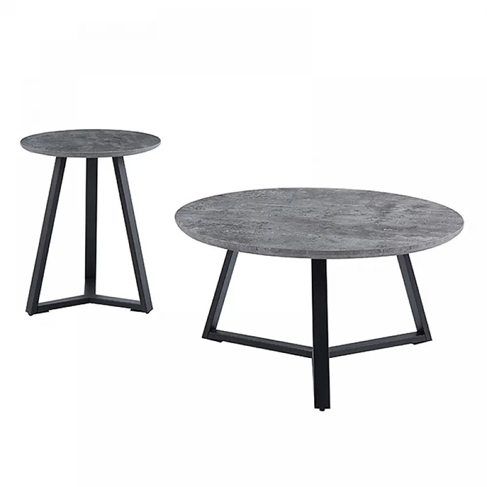 ALEX SET 2τμχ. CEMENT Φ45Χ55εκ. & Φ80Χ41εκ. ΤΡΑΠΕΖΙ ΣΑΛΟΝΙΟΥ