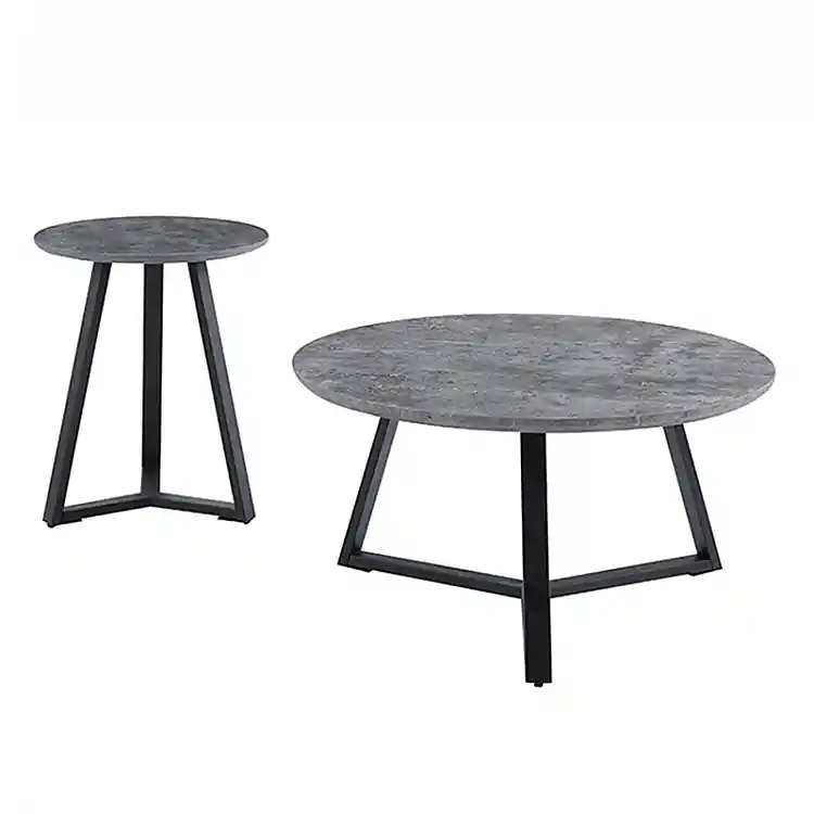ALEX SET 2τμχ. CEMENT Φ45Χ55εκ. & Φ80Χ41εκ. ΤΡΑΠΕΖΙ ΣΑΛΟΝΙΟΥ
