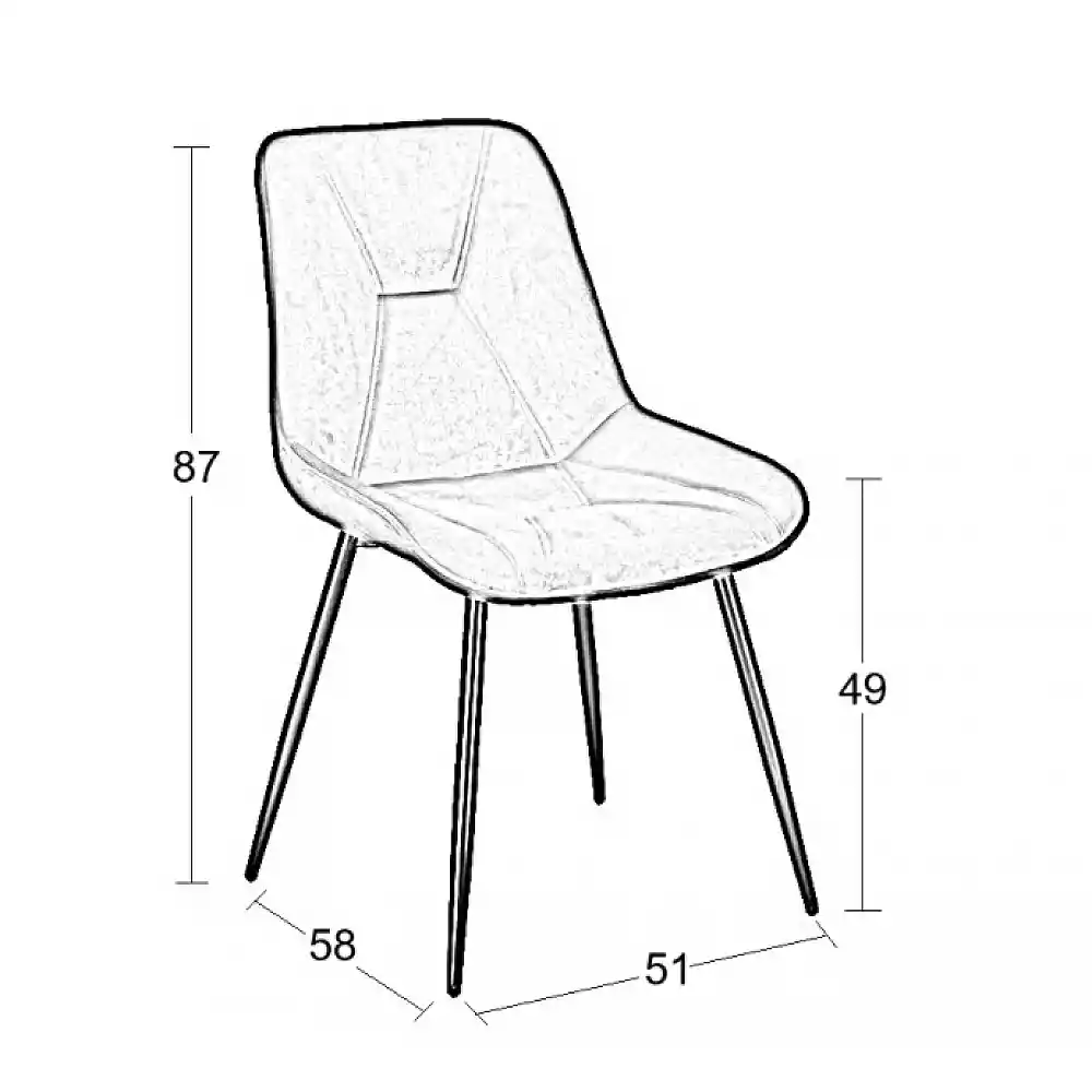 SILVIA BLACK VELVET ΥΦΑΣΜΑ ΚΑΡΕΚΛΑ ΜΕΤΑΛΛΙΚΗ 51X58X87εκ.