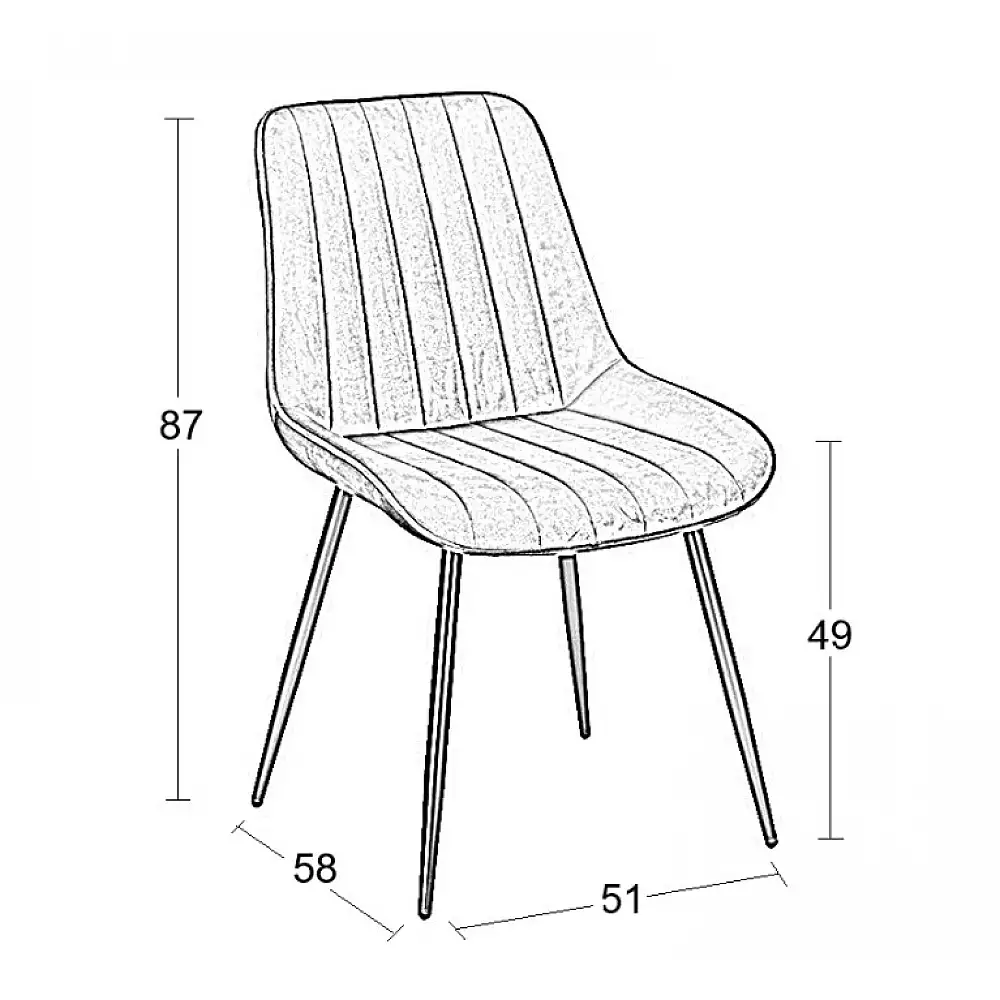 BONY GREY VELVET ΥΦΑΣΜΑ ΚΑΡΕΚΛΑ ΜΕΤΑΛΛΙΚΗ 51X58X87εκ.
