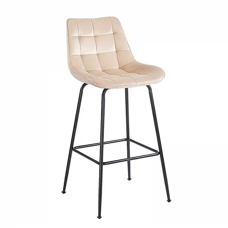 ERMINA BEIGE VELVET ΥΦΑΣΜΑ 75εκ. ΣΚΑΜΠΟ ΜΕΤΑΛΛΙΚΟ 49X50X75-104εκ.