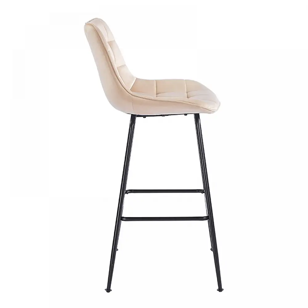 ERMINA BEIGE VELVET ΥΦΑΣΜΑ 75εκ. ΣΚΑΜΠΟ ΜΕΤΑΛΛΙΚΟ 49X50X75-104εκ.