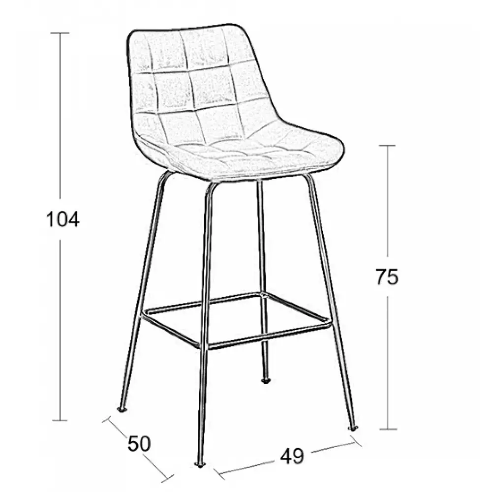 ERMINA BEIGE VELVET ΥΦΑΣΜΑ 75εκ. ΣΚΑΜΠΟ ΜΕΤΑΛΛΙΚΟ 49X50X75-104εκ.