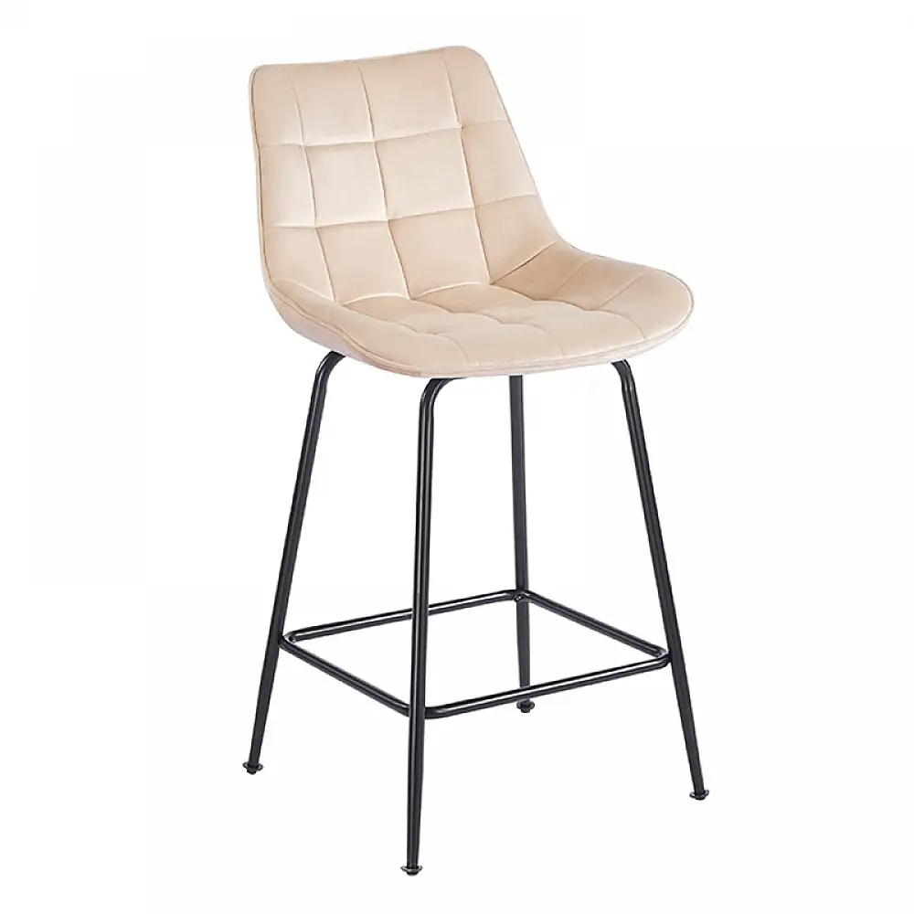 ERMINA BEIGE VELVET ΥΦΑΣΜΑ 64εκ. ΣΚΑΜΠΟ ΜΕΤΑΛΛΙΚΟ 49X50X64-94εκ.