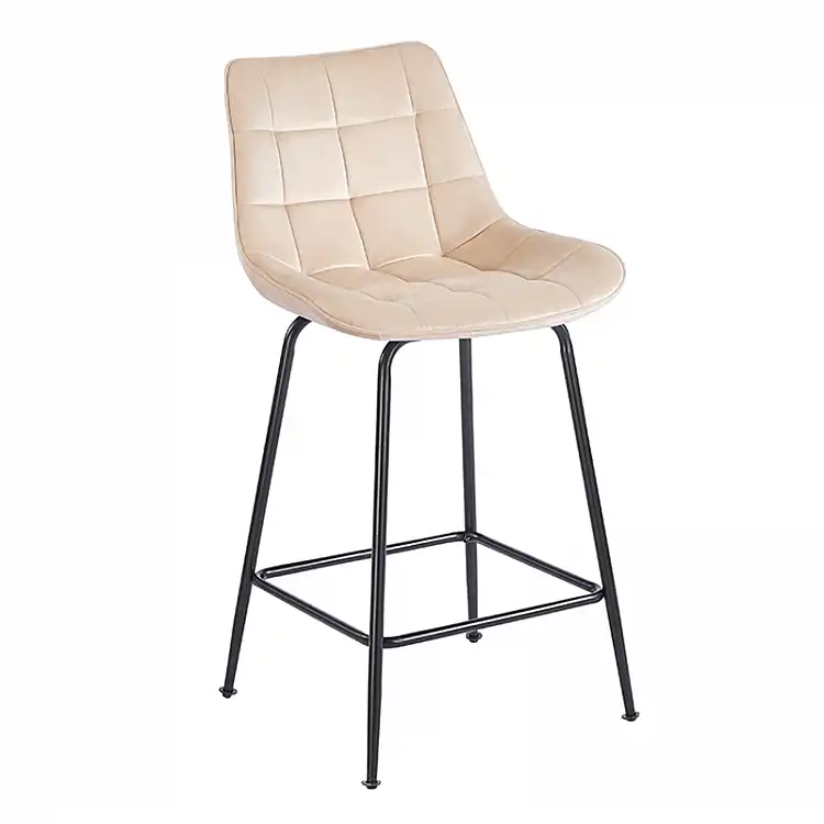 ERMINA BEIGE VELVET ΥΦΑΣΜΑ 64εκ. ΣΚΑΜΠΟ ΜΕΤΑΛΛΙΚΟ 49X50X64-94εκ.