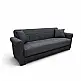 VAVEL DARK GREY ΥΦΑΣΜΑ 3ΘΕΣΙΟΣ ΚΑΝΑΠΕΣ/ΚΡΕΒΑΤΙ ΜΕ ΑΠΟΘ.ΧΩΡΟ 216X85X80εκ.