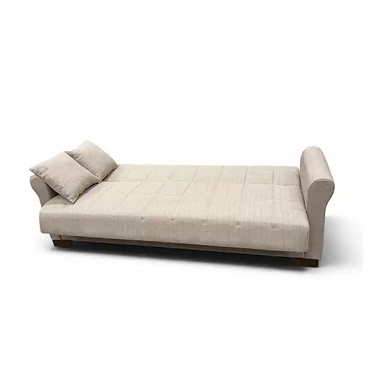 VAVEL LIGHT BROWN ΥΦΑΣΜΑ 3ΘΕΣΙΟΣ ΚΑΝΑΠΕΣ/ΚΡΕΒΑΤΙ ΜΕ ΑΠΟΘ.ΧΩΡΟ 216X85X80εκ.