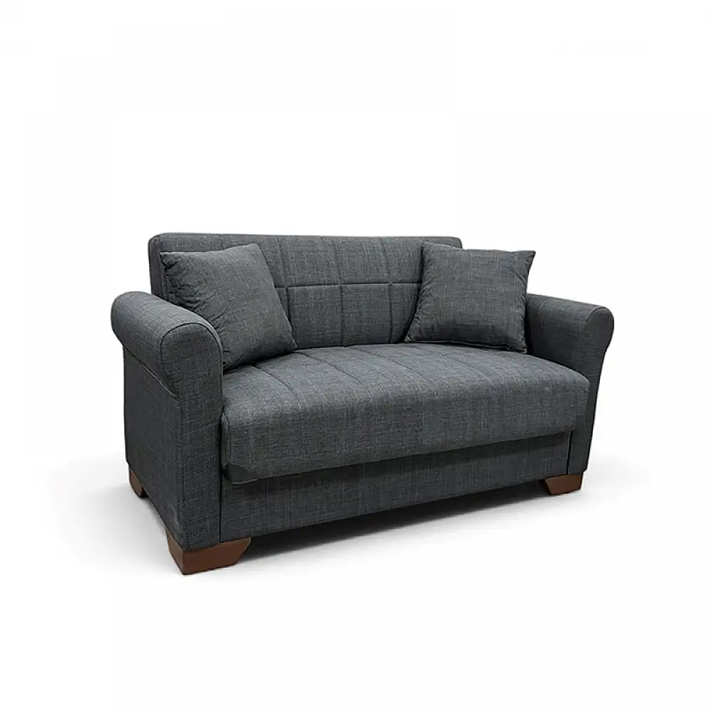VAVEL DARK GREY ΥΦΑΣΜΑ 2ΘΕΣΙΟΣ ΚΑΝΑΠΕΣ/ΚΡΕΒΑΤΙ ΜΕ ΑΠΟΘ.ΧΩΡΟ 156Χ85Χ80εκ.