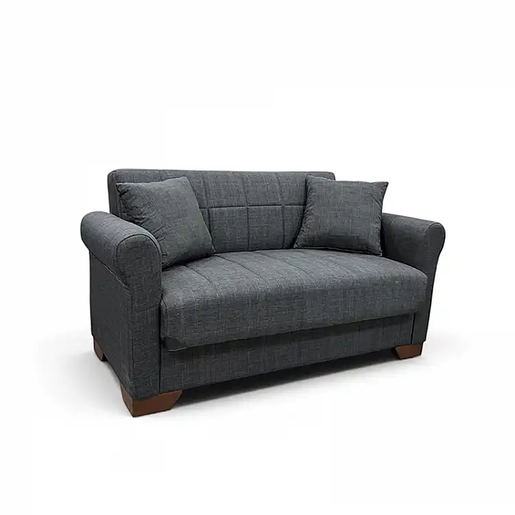 VAVEL DARK GREY ΥΦΑΣΜΑ 2ΘΕΣΙΟΣ ΚΑΝΑΠΕΣ/ΚΡΕΒΑΤΙ ΜΕ ΑΠΟΘ.ΧΩΡΟ 156Χ85Χ80εκ.