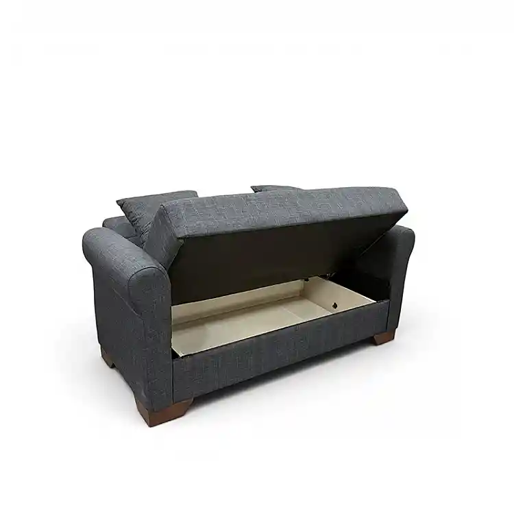 VAVEL DARK GREY ΥΦΑΣΜΑ 2ΘΕΣΙΟΣ ΚΑΝΑΠΕΣ/ΚΡΕΒΑΤΙ ΜΕ ΑΠΟΘ.ΧΩΡΟ 156Χ85Χ80εκ.