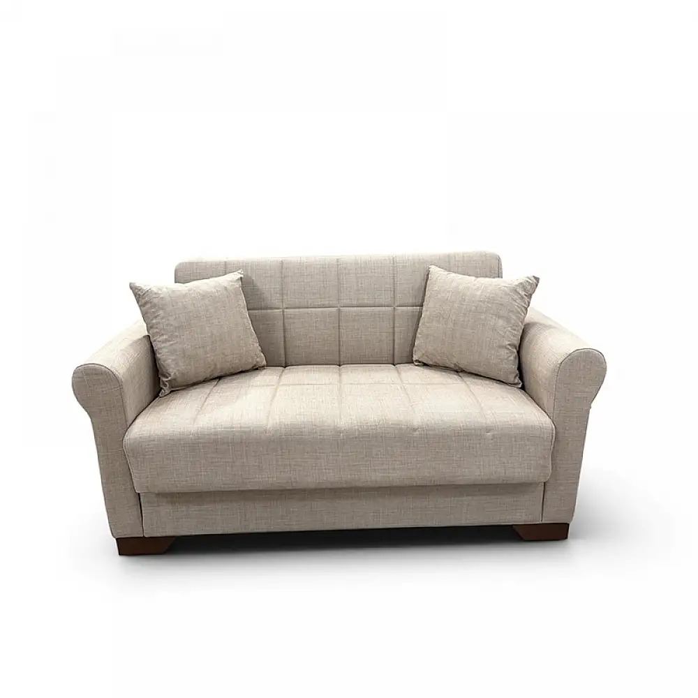VAVEL LIGHT BROWN ΥΦΑΣΜΑ 2ΘΕΣΙΟΣ ΚΑΝΑΠΕΣ/ΚΡΕΒΑΤΙ ΜΕ ΑΠΟΘ.ΧΩΡΟ 156Χ85Χ80εκ.