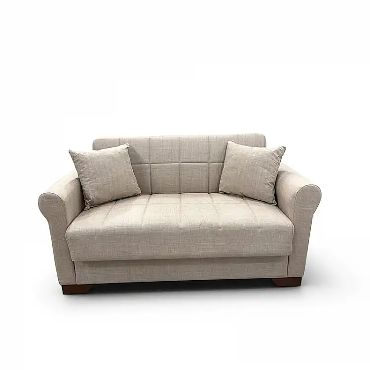 VAVEL LIGHT BROWN ΥΦΑΣΜΑ 2ΘΕΣΙΟΣ ΚΑΝΑΠΕΣ/ΚΡΕΒΑΤΙ ΜΕ ΑΠΟΘ.ΧΩΡΟ 156Χ85Χ80εκ.