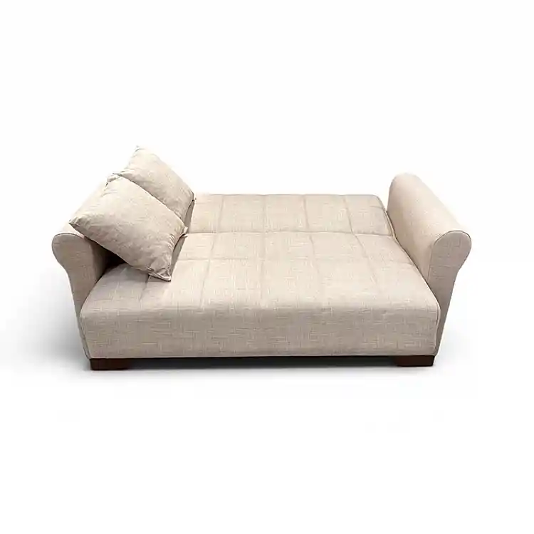VAVEL LIGHT BROWN ΥΦΑΣΜΑ 2ΘΕΣΙΟΣ ΚΑΝΑΠΕΣ/ΚΡΕΒΑΤΙ ΜΕ ΑΠΟΘ.ΧΩΡΟ 156Χ85Χ80εκ.