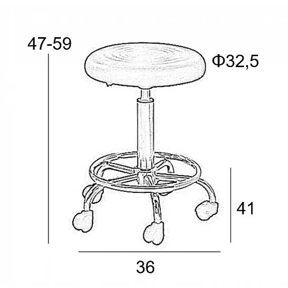 BAR70 ΜΑΥΡΟ PU(Σ2)ΣΚΑΜΠΟ ΜΕ ΑΜΟΡΤ. ΤΡΟΧΗΛΑΤΟ 36X41X59εκ.