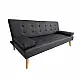 MERYL BLACK PU ΚΑΝΑΠΕΣ ΚΡΕΒΑΤΙ 170X81X74εκ.