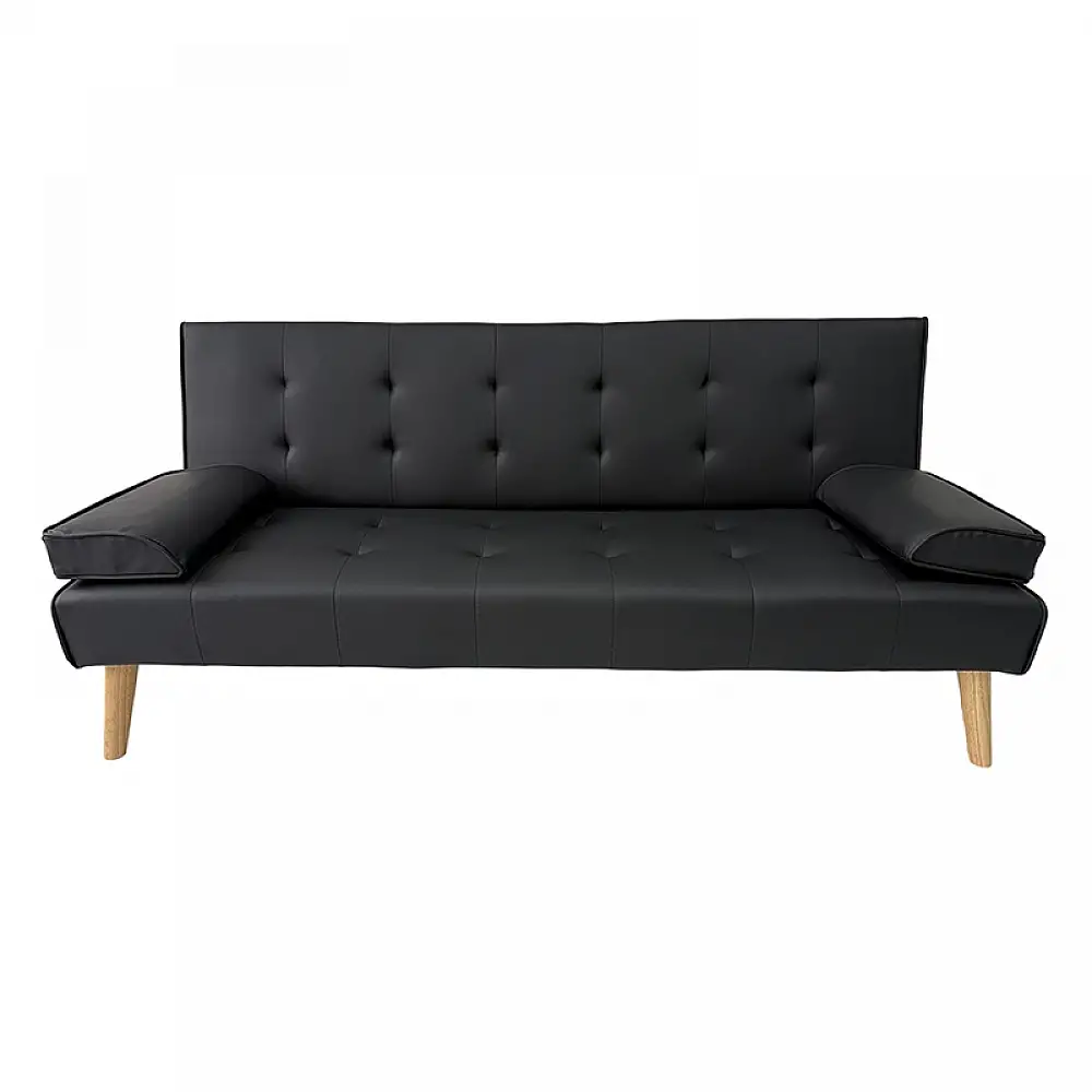 MERYL BLACK PU ΚΑΝΑΠΕΣ ΚΡΕΒΑΤΙ 170X81X74εκ.