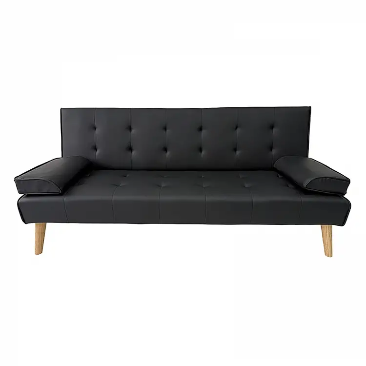 MERYL BLACK PU ΚΑΝΑΠΕΣ ΚΡΕΒΑΤΙ 170X81X74εκ.