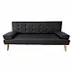 MERYL BLACK PU ΚΑΝΑΠΕΣ ΚΡΕΒΑΤΙ 170X81X74εκ.