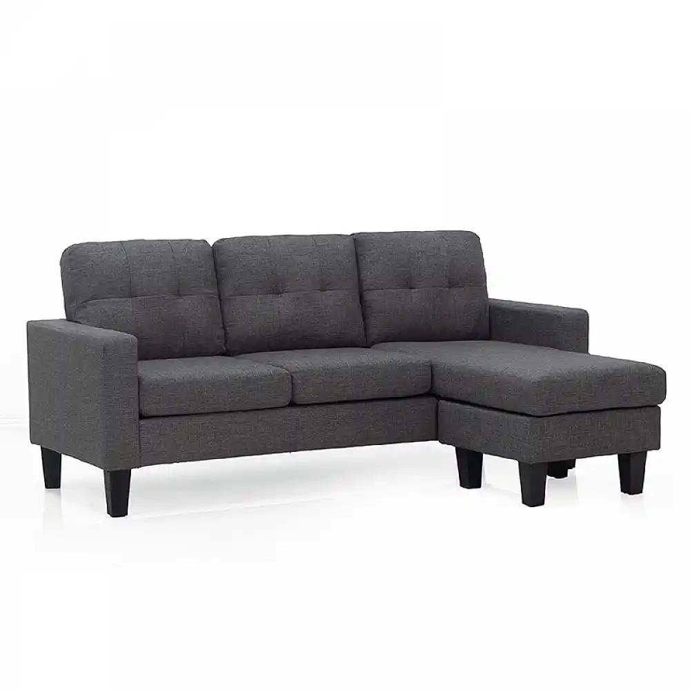 LIANA S DARK GREY ΥΦΑΣΜΑ ΚΑΝΑΠΕΣ ΓΩΝΙΑ 185Χ126X84εκ.