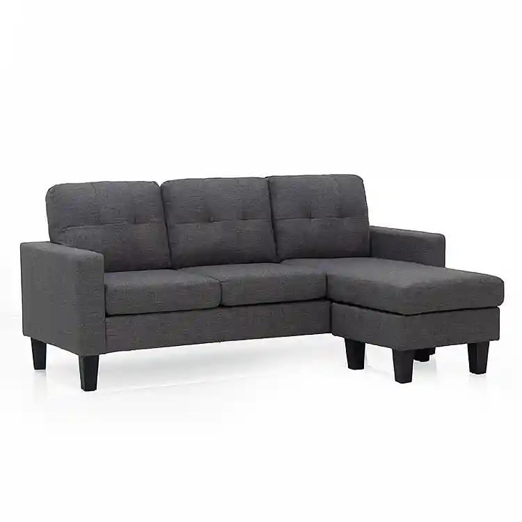 LIANA S DARK GREY ΥΦΑΣΜΑ ΚΑΝΑΠΕΣ ΓΩΝΙΑ 185Χ126X84εκ.