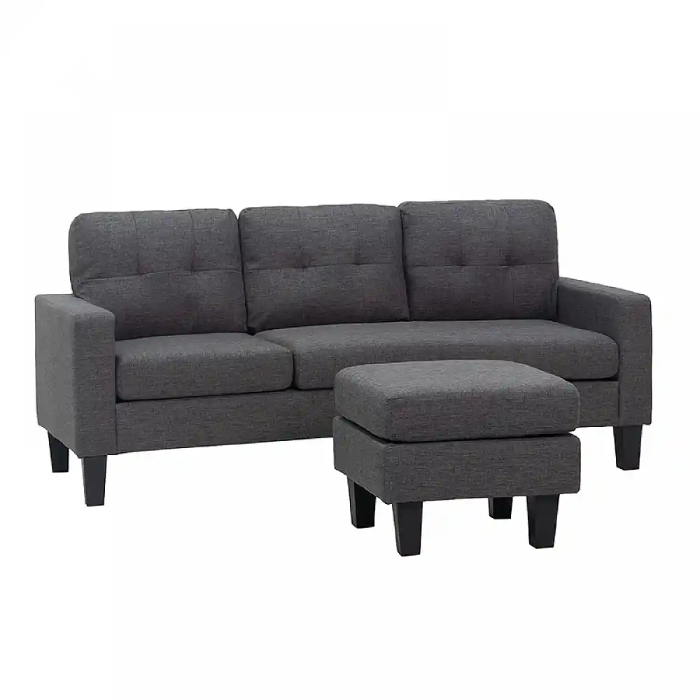 LIANA S DARK GREY ΥΦΑΣΜΑ ΚΑΝΑΠΕΣ ΓΩΝΙΑ 185Χ126X84εκ.