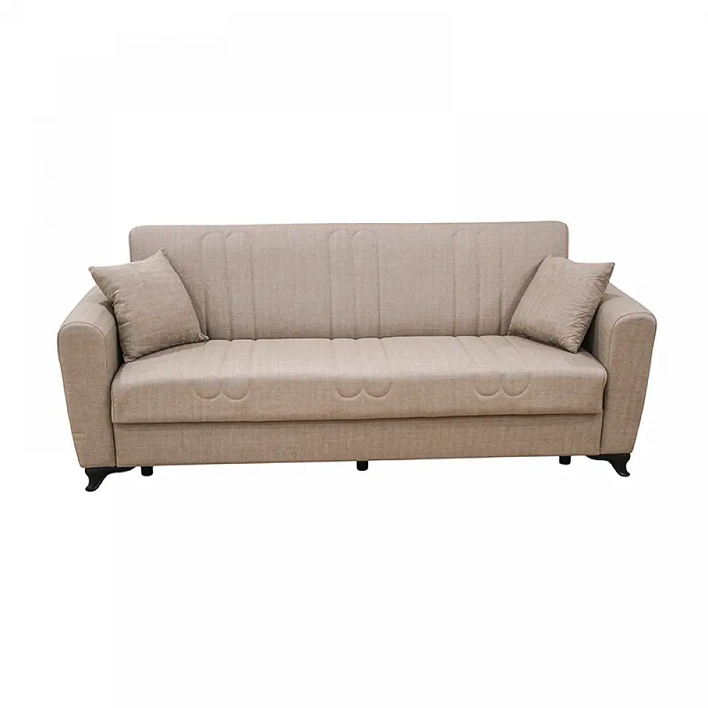 MELINA LIGHT BROWN ΥΦΑΣΜΑ 3ΘΕΣΙΟΣ ΚΑΝΑΠΕΣ/ΚΡΕΒΑΤΙ ΜΕ ΑΠΟΘ.ΧΩΡΟ 216X80X88εκ.