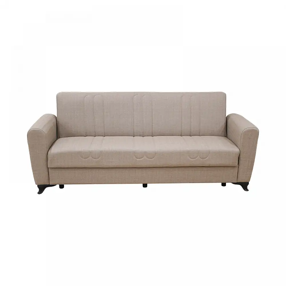 MELINA LIGHT BROWN ΥΦΑΣΜΑ 3ΘΕΣΙΟΣ ΚΑΝΑΠΕΣ/ΚΡΕΒΑΤΙ ΜΕ ΑΠΟΘ.ΧΩΡΟ 216X80X88εκ.