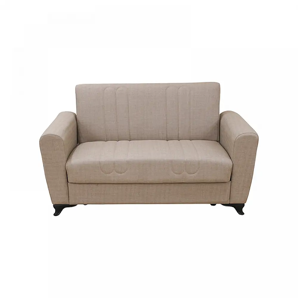 MELINA LIGHT BROWN ΥΦΑΣΜΑ 2ΘΕΣΙΟΣ ΚΑΝΑΠΕΣ/ΚΡΕΒΑΤΙ ΜΕ ΑΠΟΘ.ΧΩΡΟ 156Χ80Χ88εκ.