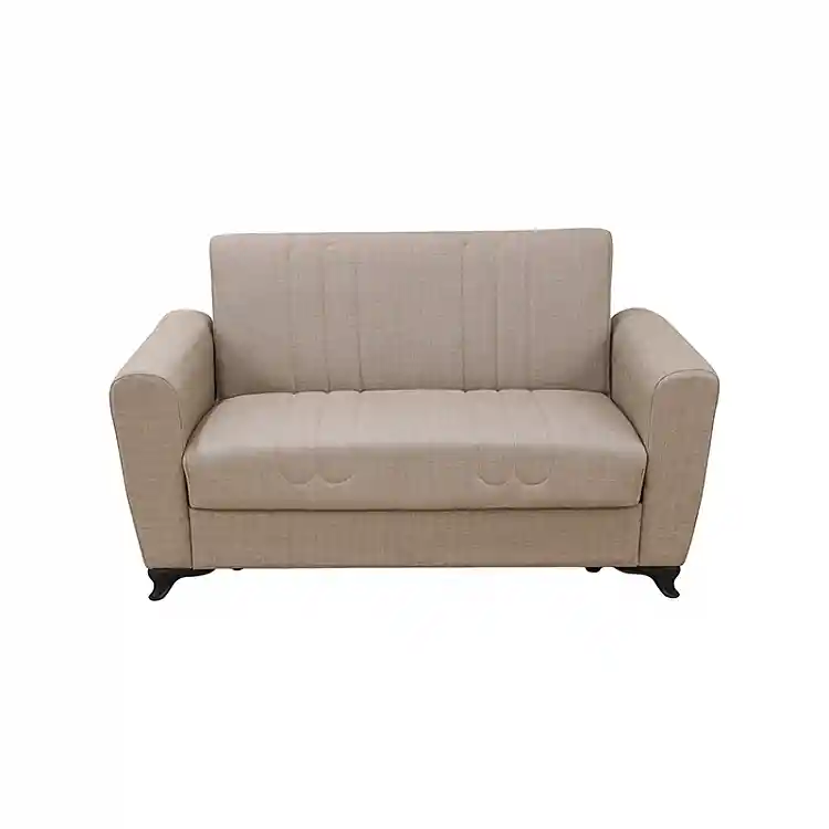 MELINA LIGHT BROWN ΥΦΑΣΜΑ 2ΘΕΣΙΟΣ ΚΑΝΑΠΕΣ/ΚΡΕΒΑΤΙ ΜΕ ΑΠΟΘ.ΧΩΡΟ 156Χ80Χ88εκ.