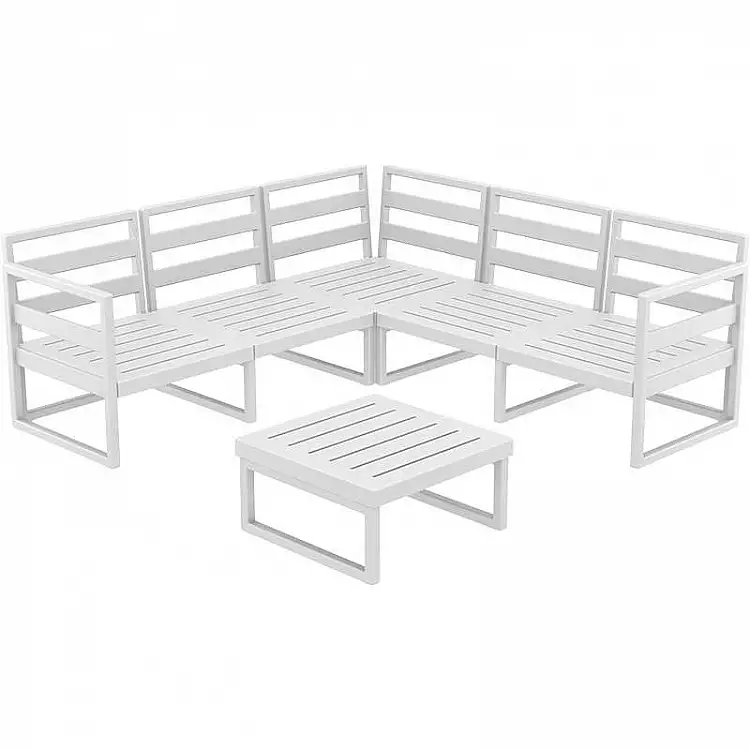 MYKONOS ΓΩΝΙΑ SET WHITE ΧΩΡΙΣ ΜΑΞΙΛΑΡΙΑ ΠΟΛ/ΝΙΟΥ (+ΤΡΑΠ.65εκ.)