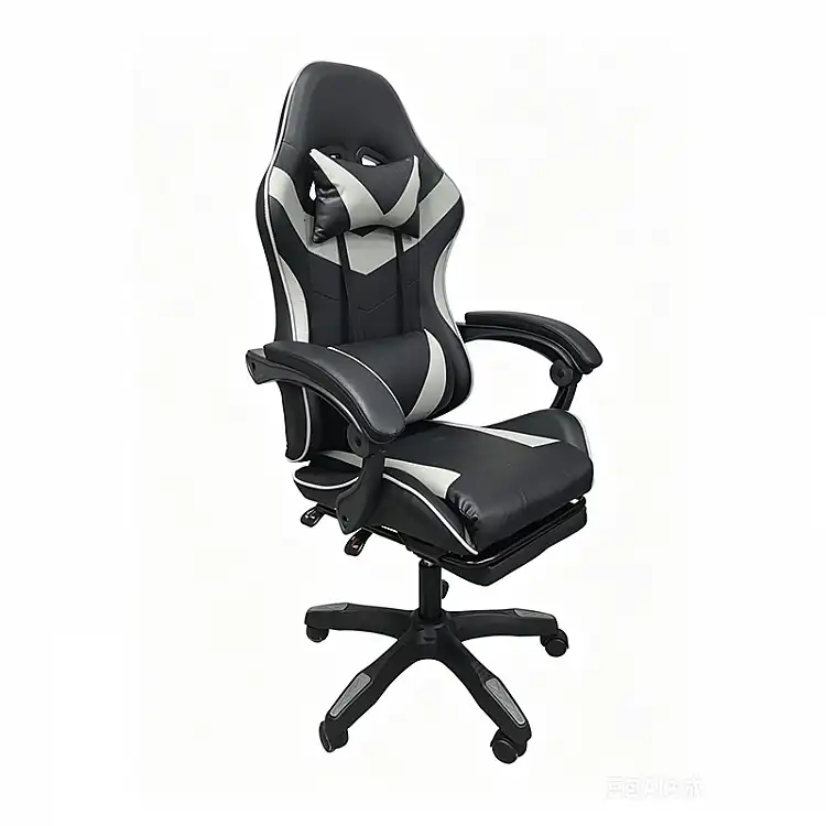 A9937 ΜΑΥΡΟ/ΓΚΡΙ PVC ΠΟΛΥΘΡΟΝΑ GAMING/ΜΕ ΥΠΟΠΟΔΙΟ 64X59X43-112/53-125εκ.