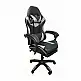 A9937 ΜΑΥΡΟ/ΓΚΡΙ PVC ΠΟΛΥΘΡΟΝΑ GAMING/ΜΕ ΥΠΟΠΟΔΙΟ 64X59X43-112/53-125εκ.