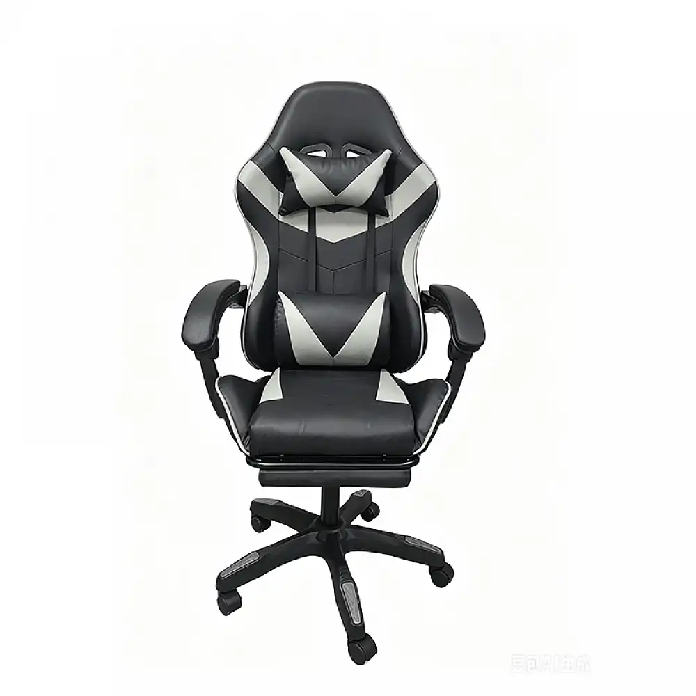 A9937 ΜΑΥΡΟ/ΓΚΡΙ PVC ΠΟΛΥΘΡΟΝΑ GAMING/ΜΕ ΥΠΟΠΟΔΙΟ 64X59X43-112/53-125εκ.