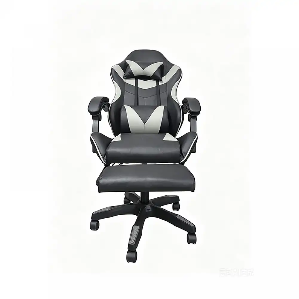 A9937 ΜΑΥΡΟ/ΓΚΡΙ PVC ΠΟΛΥΘΡΟΝΑ GAMING/ΜΕ ΥΠΟΠΟΔΙΟ 64X59X43-112/53-125εκ.