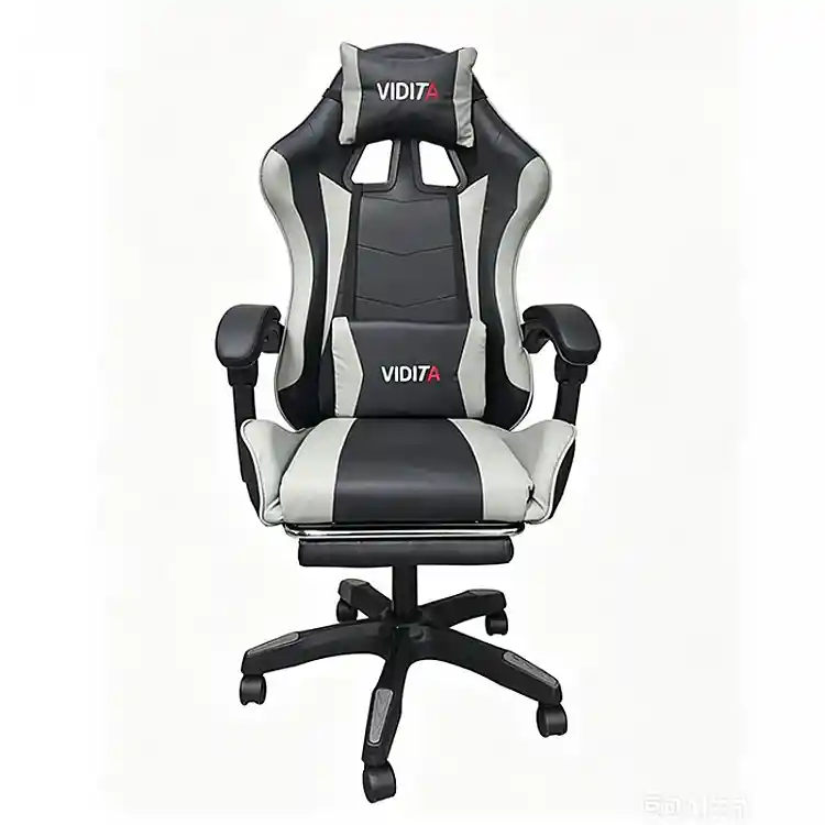 A6060 ΜΑΥΡΟ/ΓΚΡΙ ΠΟΛΥΘΡΟΝΑ GAMING/ΜΕ ΥΠΟΠΟΔΙΟ 64X62X113-121εκ.